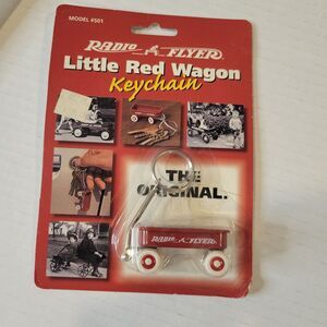 New NIP Radio Flyer Keychain Little Red Wagon Model #501 Miniature Steel KeyRing